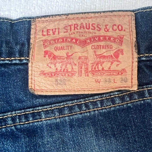 Levi's 505 Regular Fit Straight Leg Men's Blue Jeans Size 33 x 30 (33x27) - Picture 5 of 13